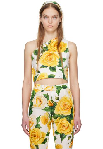 Dolce&Gabbana White & Yellow Floral Top