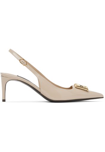 Dolce&Gabbana Beige Lollo Slingback Heels