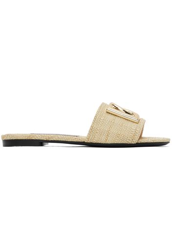 Dolce & Gabbana Beige Raffia Sandals