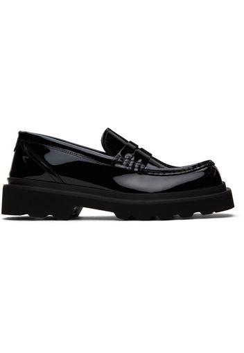 Dolce & Gabbana Black Moc Toe Loafers