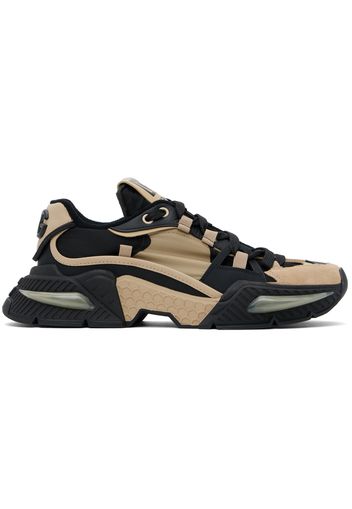 Dolce&Gabbana Beige & Black Mixed-Material Airmaster Sneakers