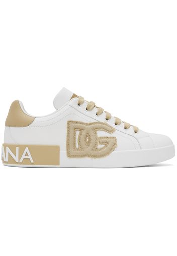 Dolce&Gabbana White & Beige Portofino Sneakers