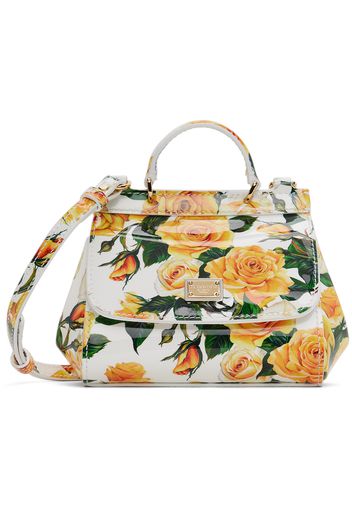 Dolce&Gabbana Kids White & Yellow Floral Print Mini Sicily Bag
