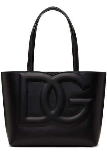 Dolce&Gabbana Black Small Calfskin 'DG' Logo Shopper Tote