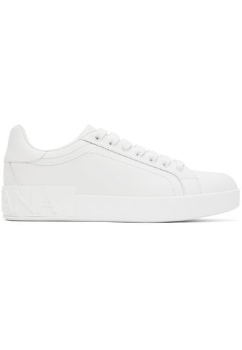 Dolce&Gabbana White Calfskin Portofino Sneakers