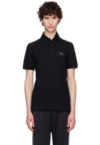 Dolce&Gabbana Black Logo Plaque Polo