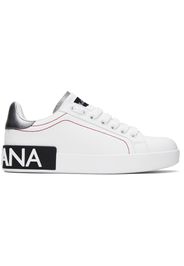 Dolce & Gabbana White Calfskin Nappa Portofino Sneakers