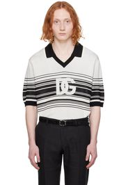 Dolce&Gabbana Off-White & Black Jacquard Polo