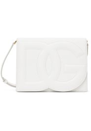 Dolce&Gabbana White Calfskin 'DG' Logo Crossbody Bag