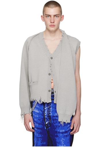 Doublet Gray 2Way Sleeve Cardigan