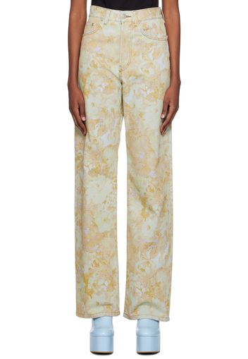 Dries Van Noten Yellow Floral Jeans