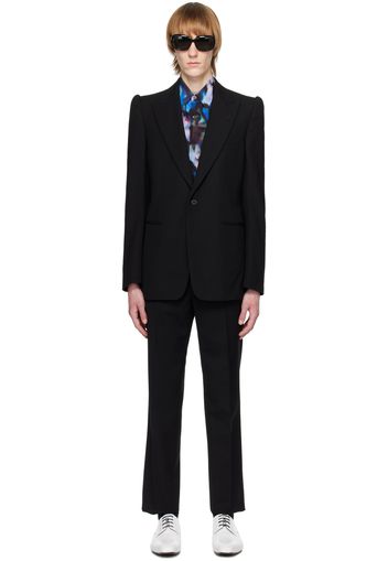 Dries Van Noten Black Peaked Lapel Suit