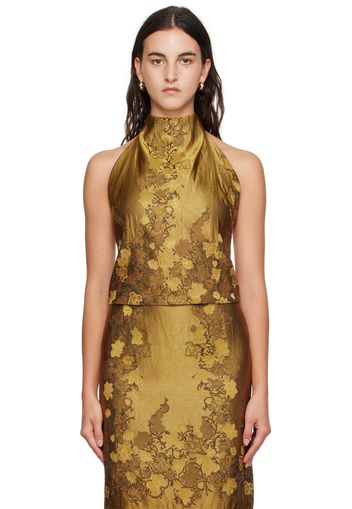 Dries Van Noten Brown Wrap Tank Top