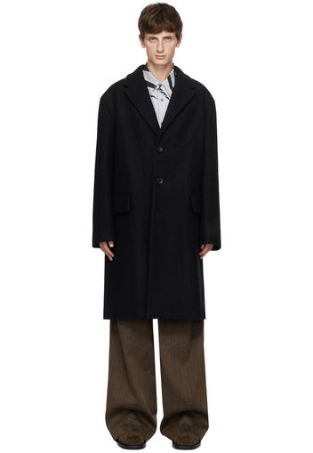 Dries Van Noten Black Notched Lapel Coat