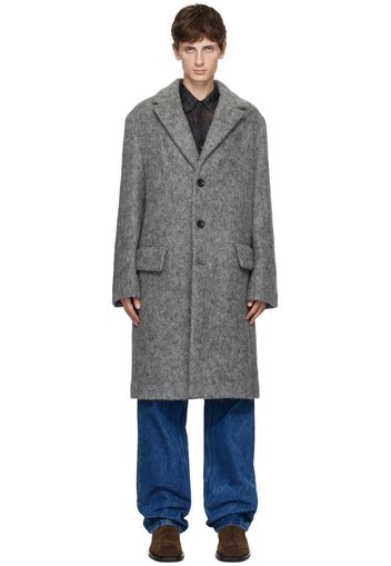 Dries Van Noten Gray Notched Lapel Coat