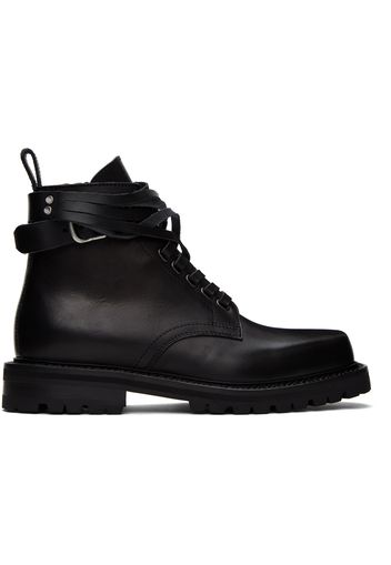 Dries Van Noten Black Lace-Up Boots