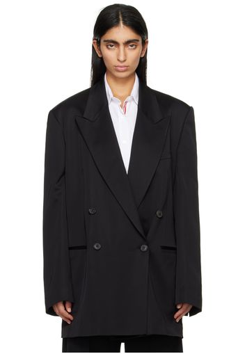 Dries Van Noten Black Double-Breasted Blazer