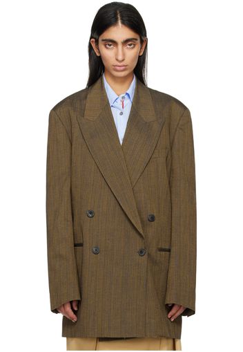 Dries Van Noten Brown Double-Breasted Blazer