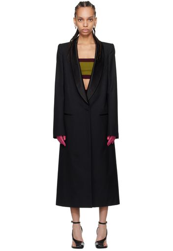 Dries Van Noten Black Single-Button Coat