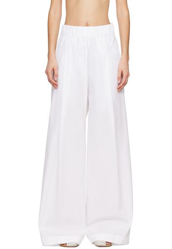 Dries Van Noten White Pleated Trousers