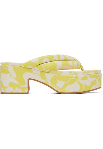 Dries Van Noten Yellow Platform Thong Sandals