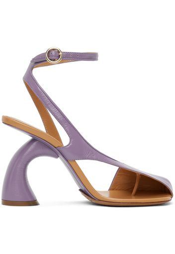 Dries Van Noten Purple Leather Heeled Sandals