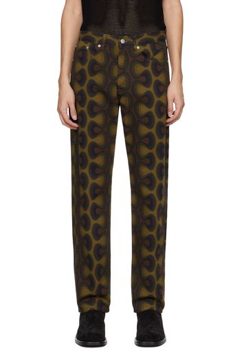 Dries Van Noten Khaki Straight Jeans