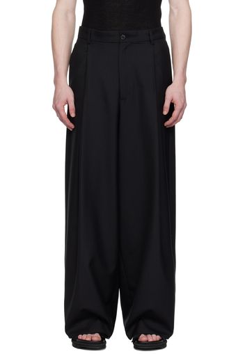 Dries Van Noten Black Pleated Trousers