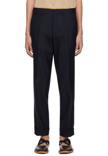 Dries Van Noten Navy Tapered Trousers