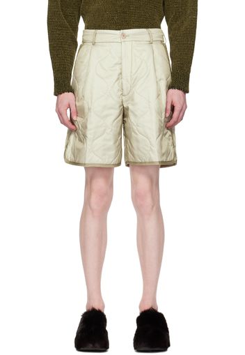 Dries Van Noten Green Padded Shorts