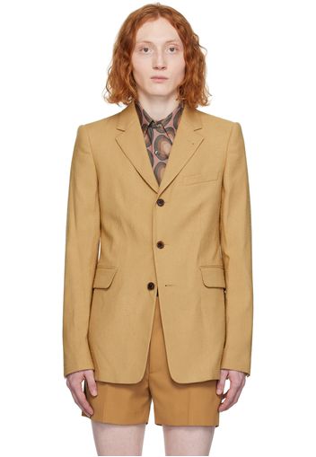 Dries Van Noten Beige Three-Button Blazer