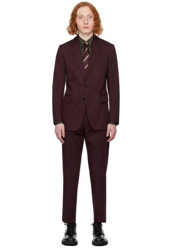 Dries Van Noten Burgundy Soft Constructed Suit