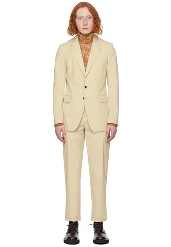 Dries Van Noten Beige Striped Suit