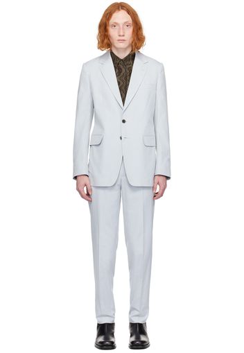 Dries Van Noten Blue Notched Lapel Suit