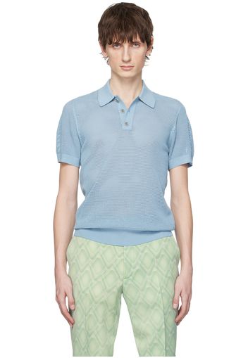 Dries Van Noten Blue Three-Button Polo