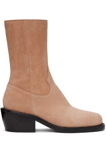 Dries Van Noten Beige Zip Boots