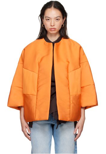 Dries Van Noten Orange Quilted Silk Jacket