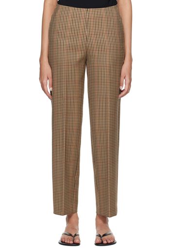 Dries Van Noten Tan Check Trousers