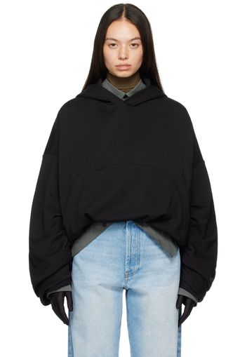 Dries Van Noten Black Draped Hoodie