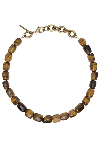 Dries Van Noten Brown Tiger-Eye Necklace