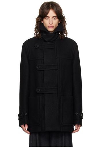 Dries Van Noten Black Cropped Duffle Coat