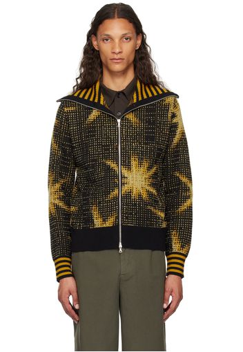 Dries Van Noten Black & Yellow Zip Sweater