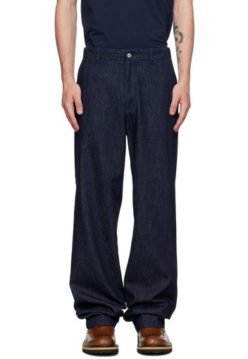 Dries Van Noten Navy Straight-Leg Jeans