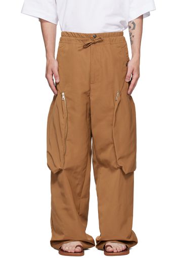 Dries Van Noten Tan Wide-Leg Cargo Pants