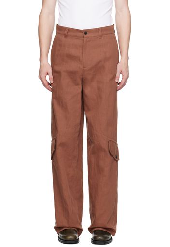 Dries Van Noten Brown Wide Leg Cargo Pants