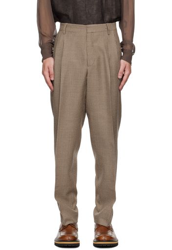 Dries Van Noten Brown Houndstooth Trousers