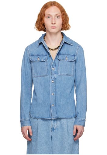 Dries Van Noten Blue Washed Denim Shirt