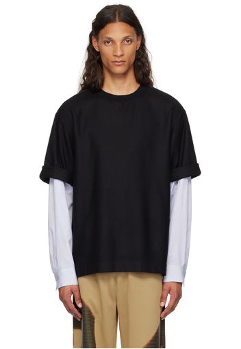 Dries Van Noten Black & Navy Paneled T-Shirt