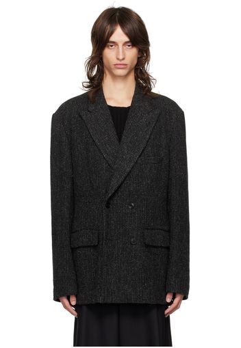 Dries Van Noten Black Peaked Lapel Blazer