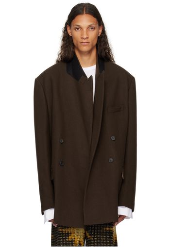 Dries Van Noten Brown Oversized Blazer